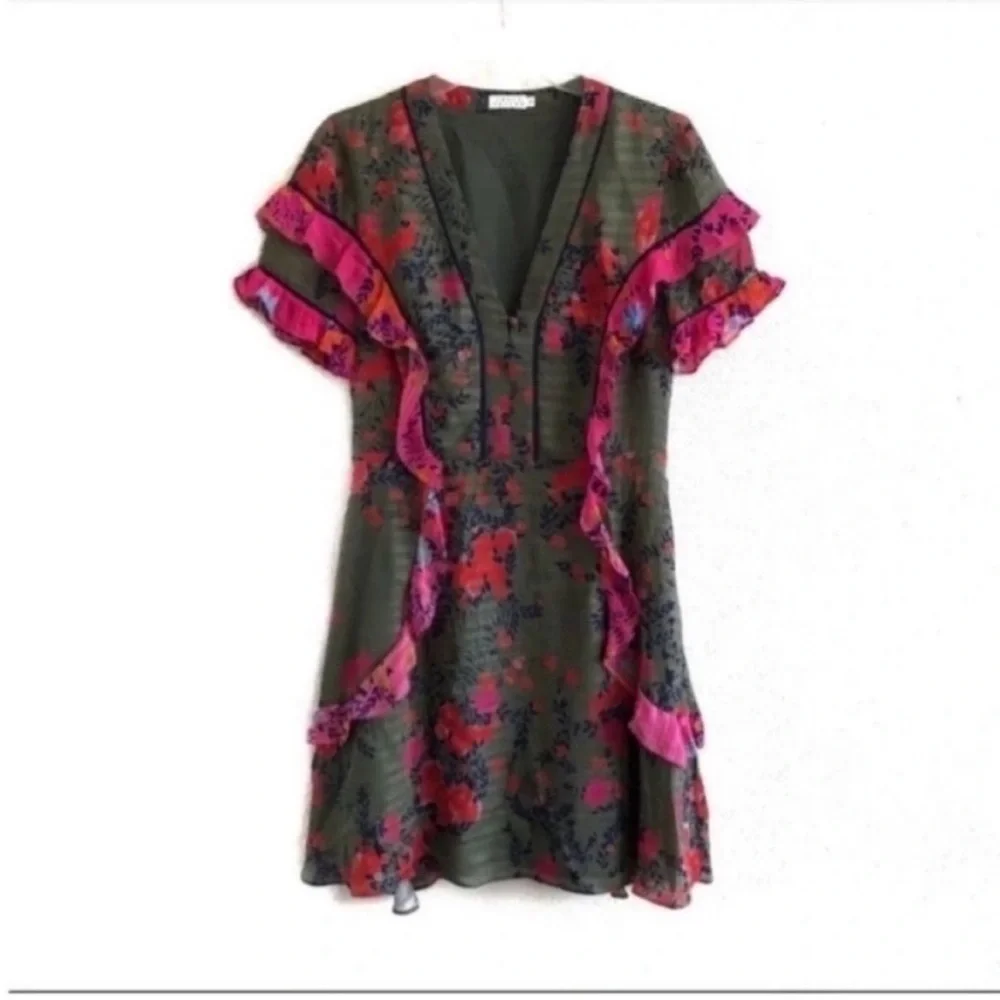 Tanya Taylor Falling Floral Rhett Mini Dress - Picture 3 of 10